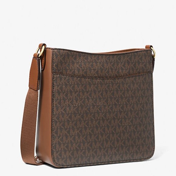 NEW Michael Kors Jet Set Travel Small Brown Signature Crossbody Messenger Bag - Picture 4 of 8